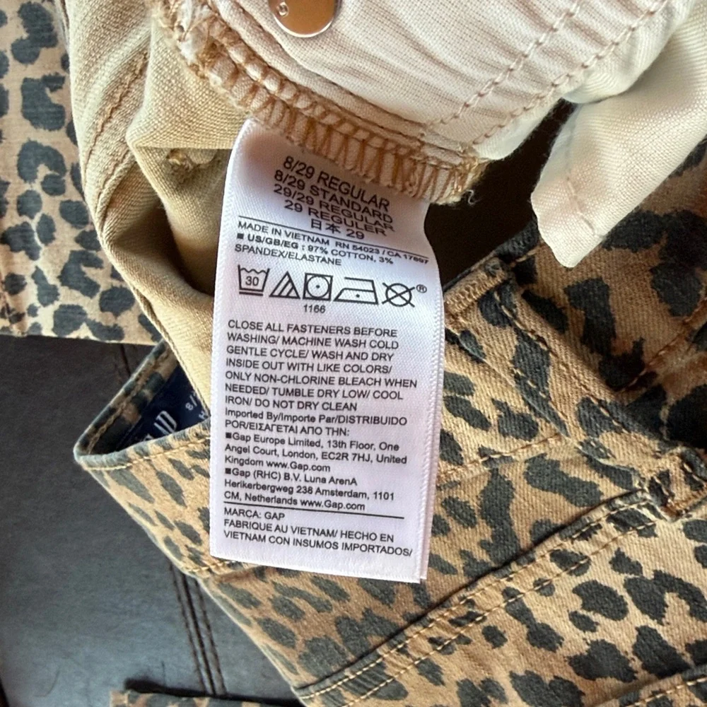 NWT GAP Cheetah Print High Rise Wide Leg - Brown and Black Pants(Size 8/29 R) - Picture 6 of 8